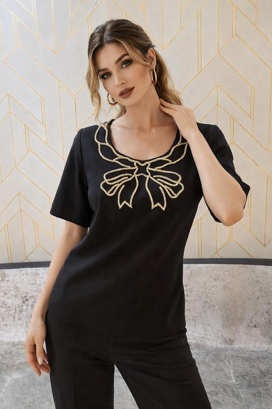 Sparkling Black Lycra Top