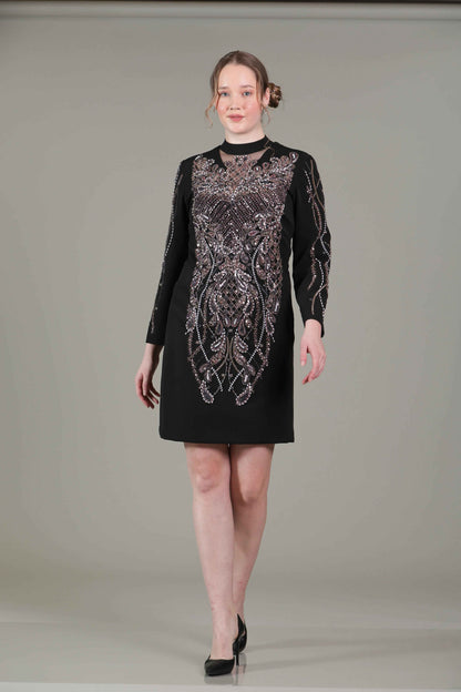 Black Handwork Detailing Dress - Sakshi Narula