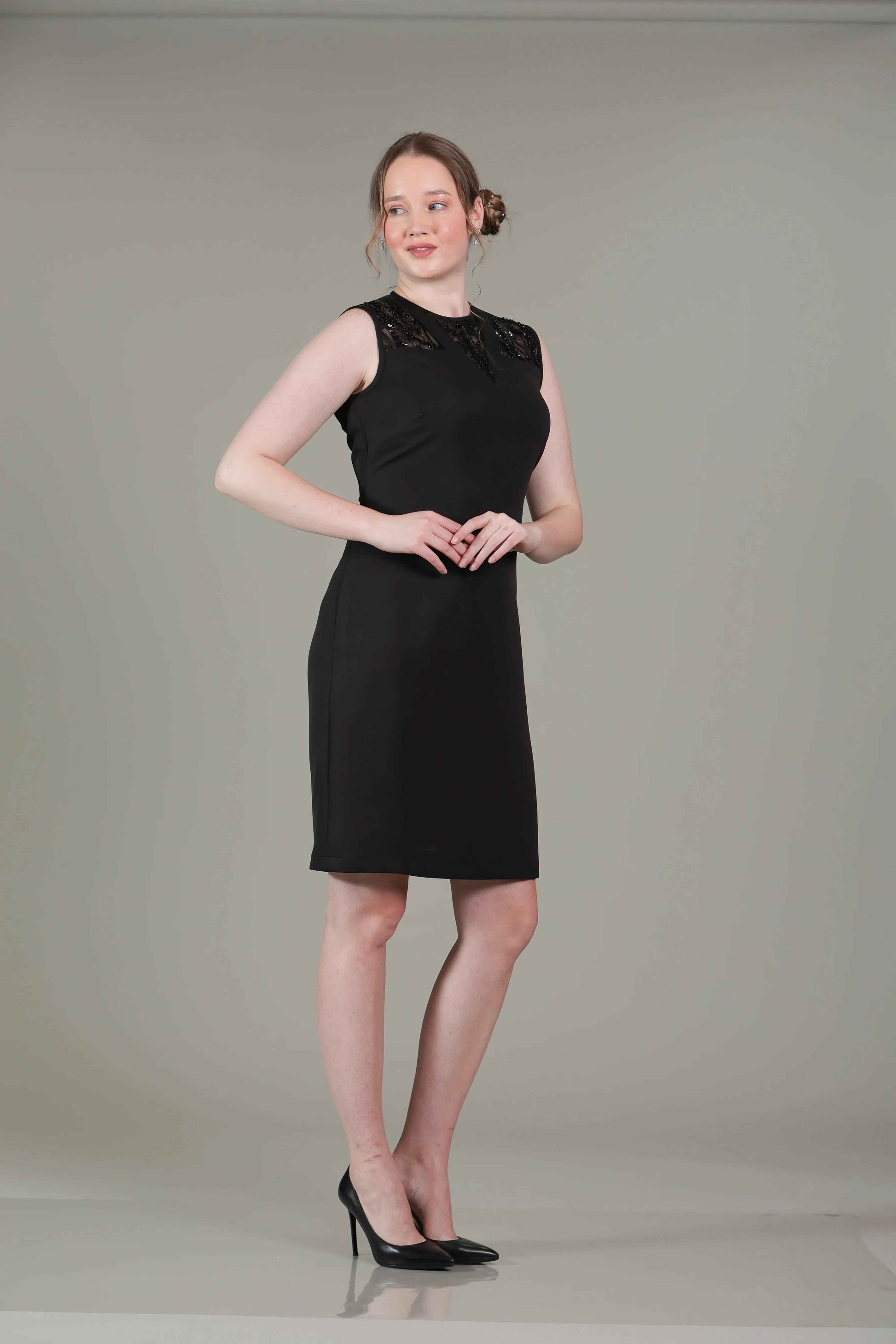 Black Handwork Detailing Dress - Sakshi Narula