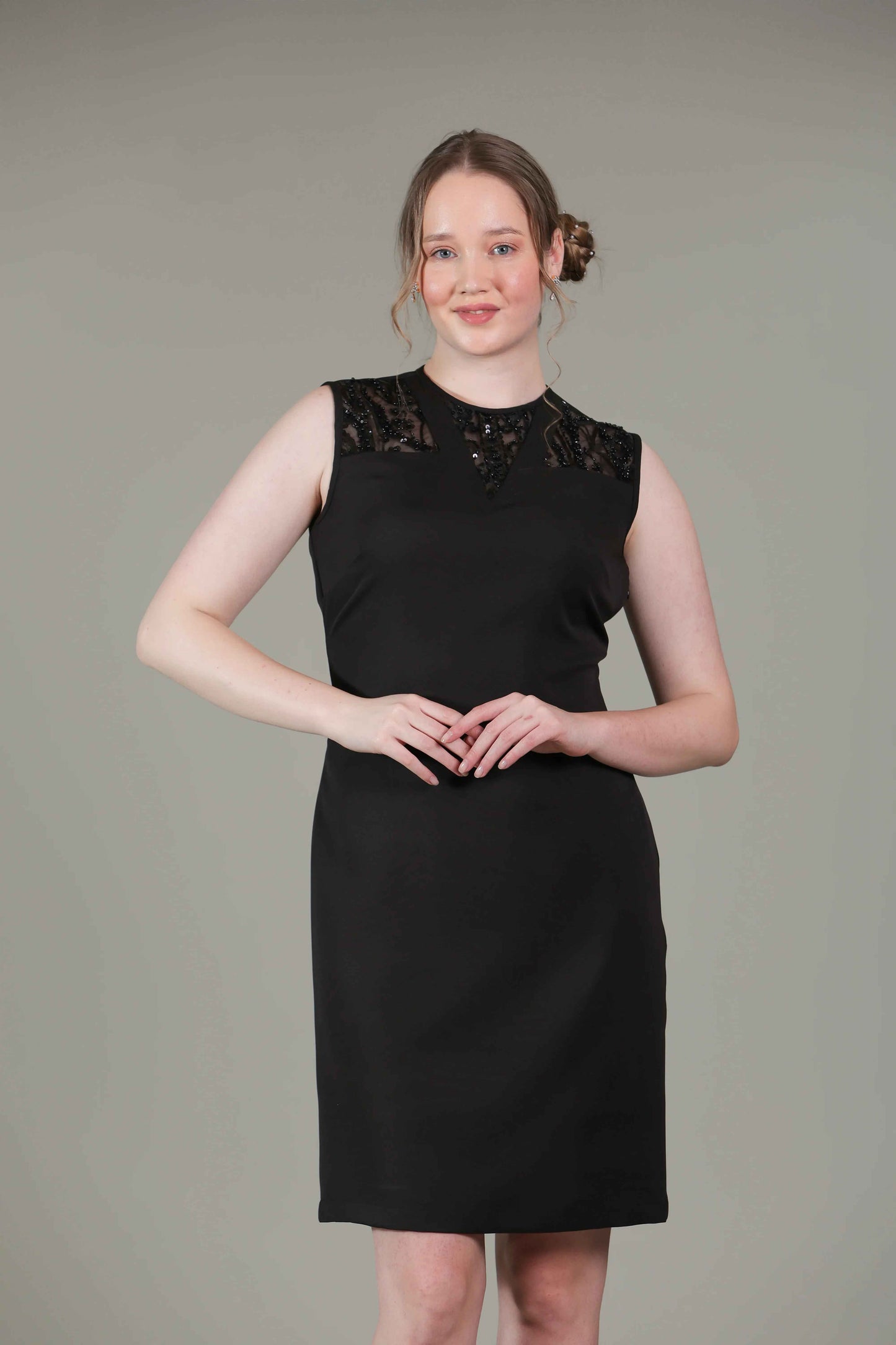 Black Handwork Detailing Dress - Sakshi Narula