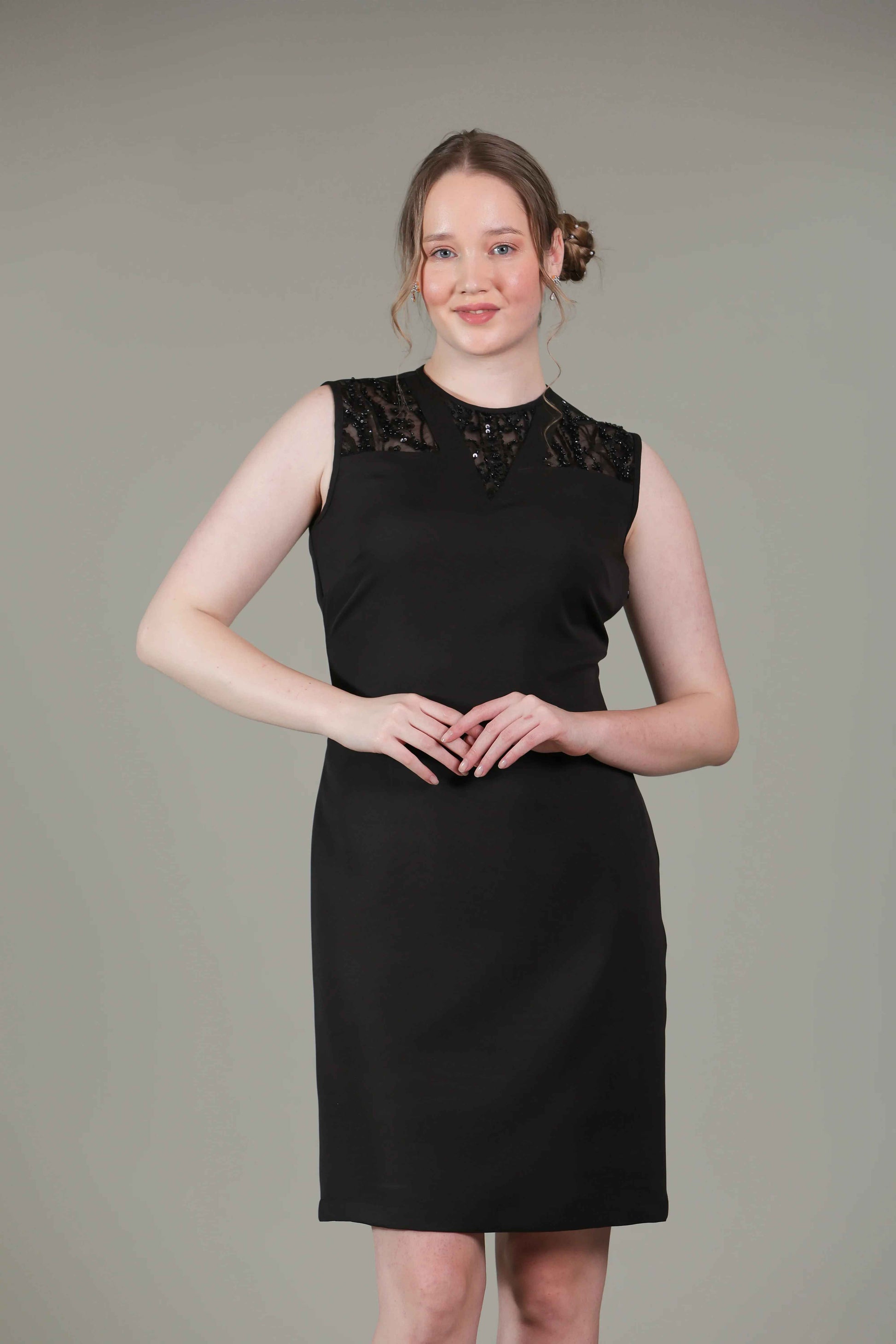 Black Handwork Detailing Dress - Sakshi Narula