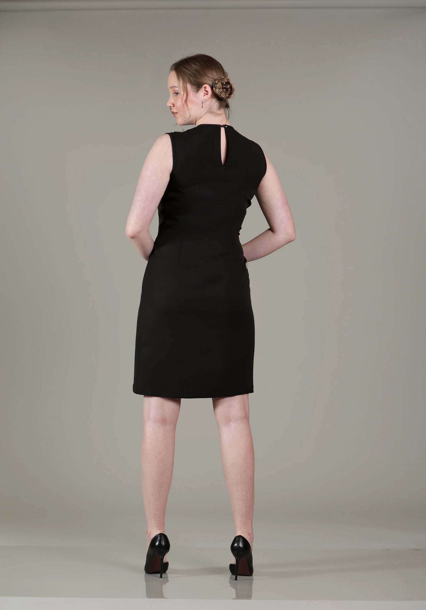 Black Halter Pleated Dress - Sakshi Narula