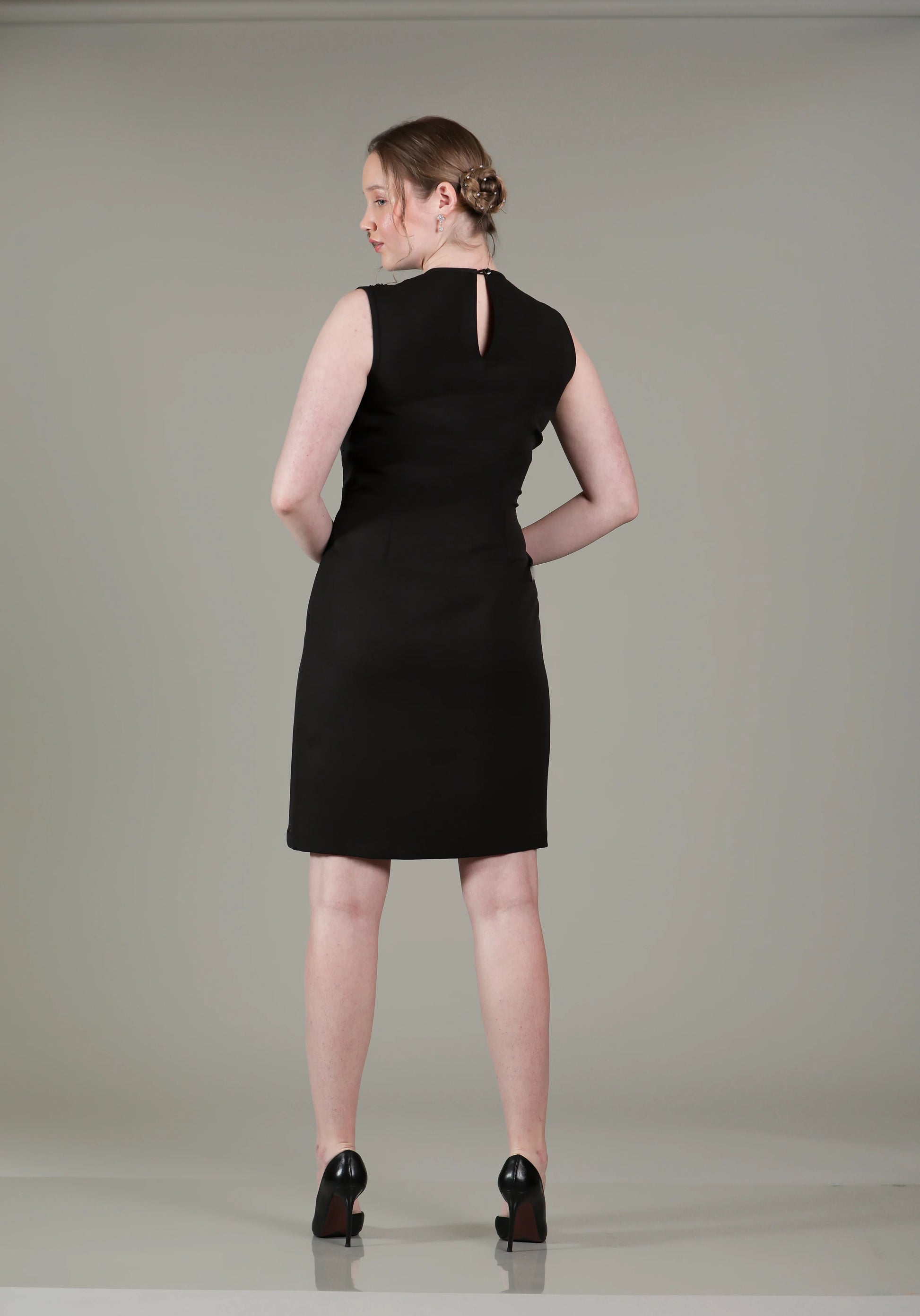 Black Halter Pleated Dress - Sakshi Narula