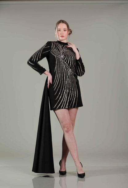 Black Drape Dress - Sakshi Narula