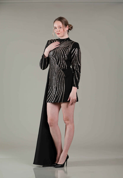 Black Drape Dress - Sakshi Narula