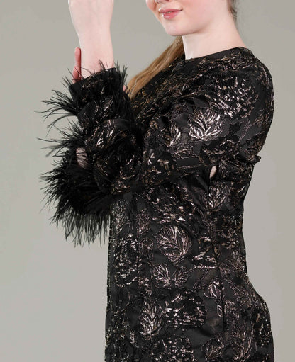 Black Gold Jacquard Dress - Sakshi Narula