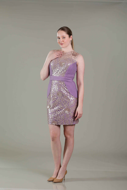 Lavender Pleated Dress - Sakshi Narula
