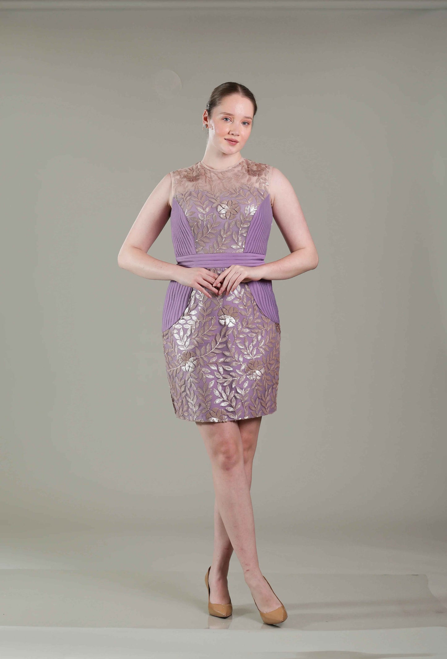 Lavender Pleated Dress - Sakshi Narula