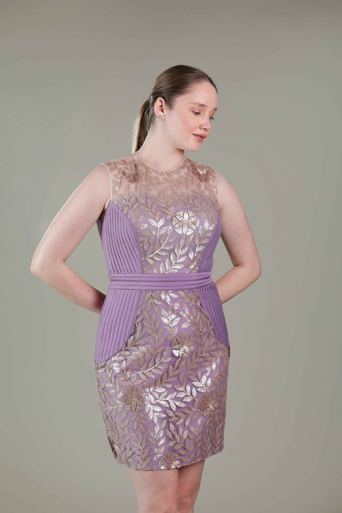 Lavender Pleated Dress - Sakshi Narula