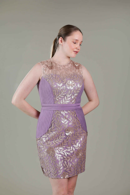 Lavender Pleated Dress - Sakshi Narula