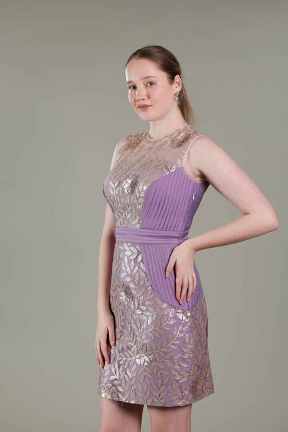 Lavender Pleated Dress - Sakshi Narula