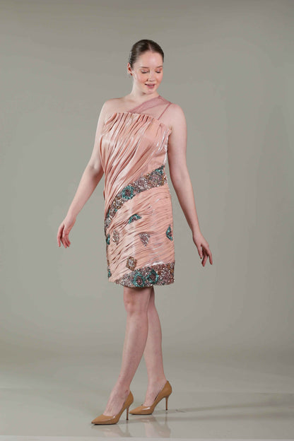 Candy Pink Pleated Dress - Sakshi Narula