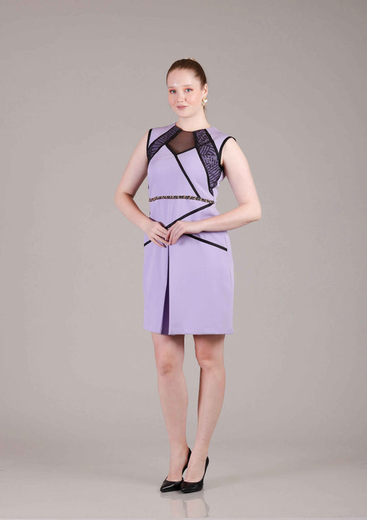 Lavender Panelled Dress - Sakshi Narula