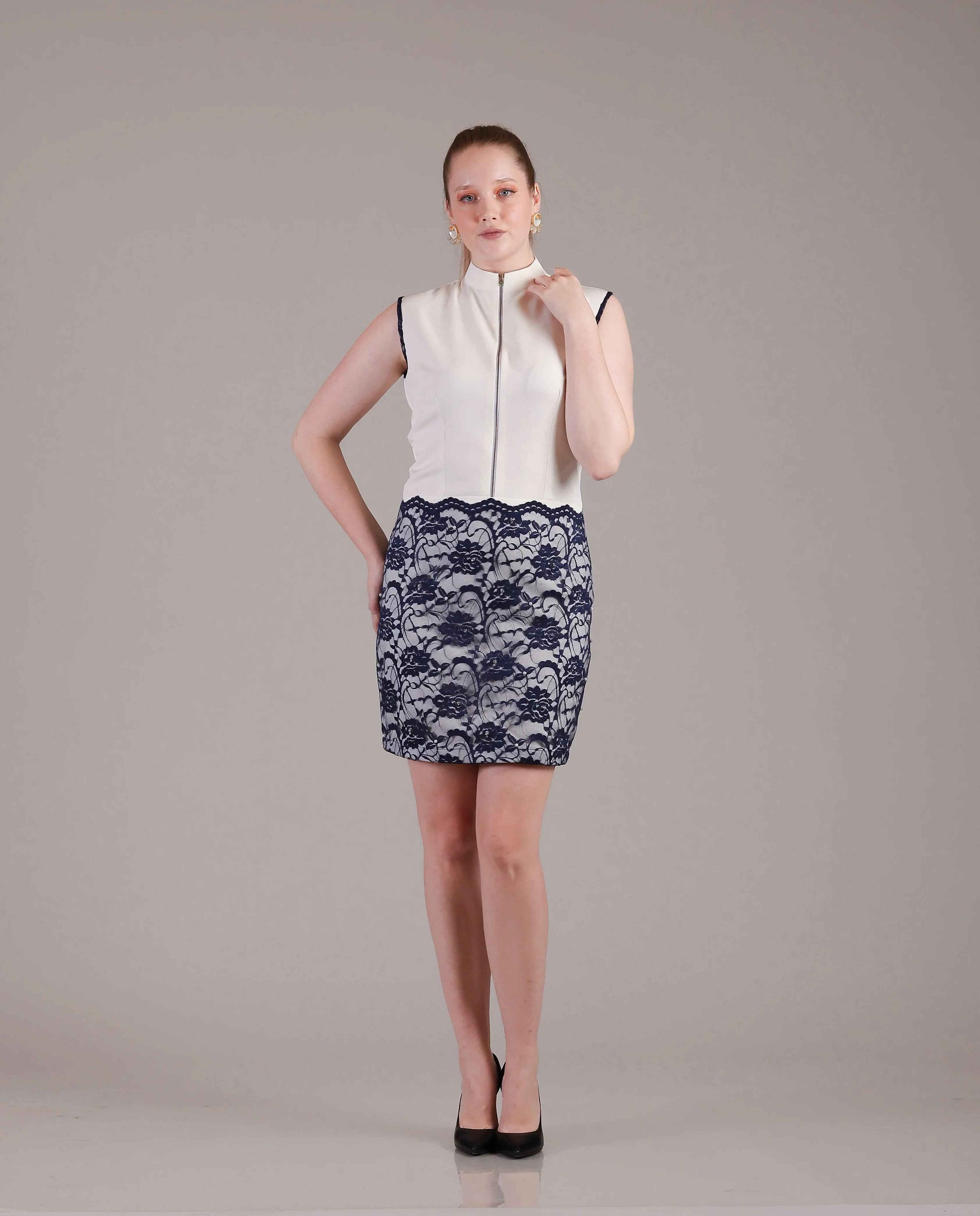 Ivory White Lace Dress - Sakshi Narula