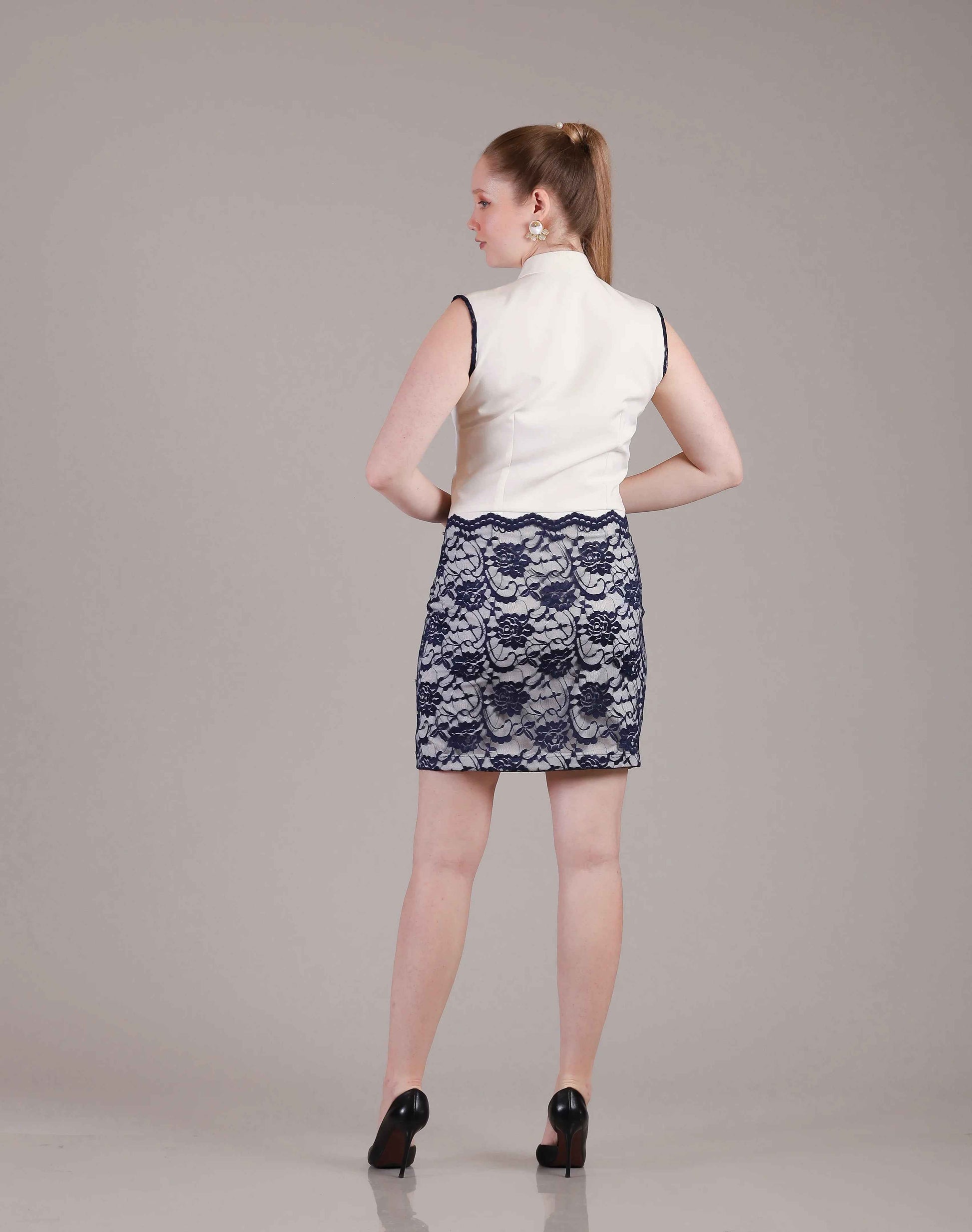 Ivory White Lace Dress - Sakshi Narula