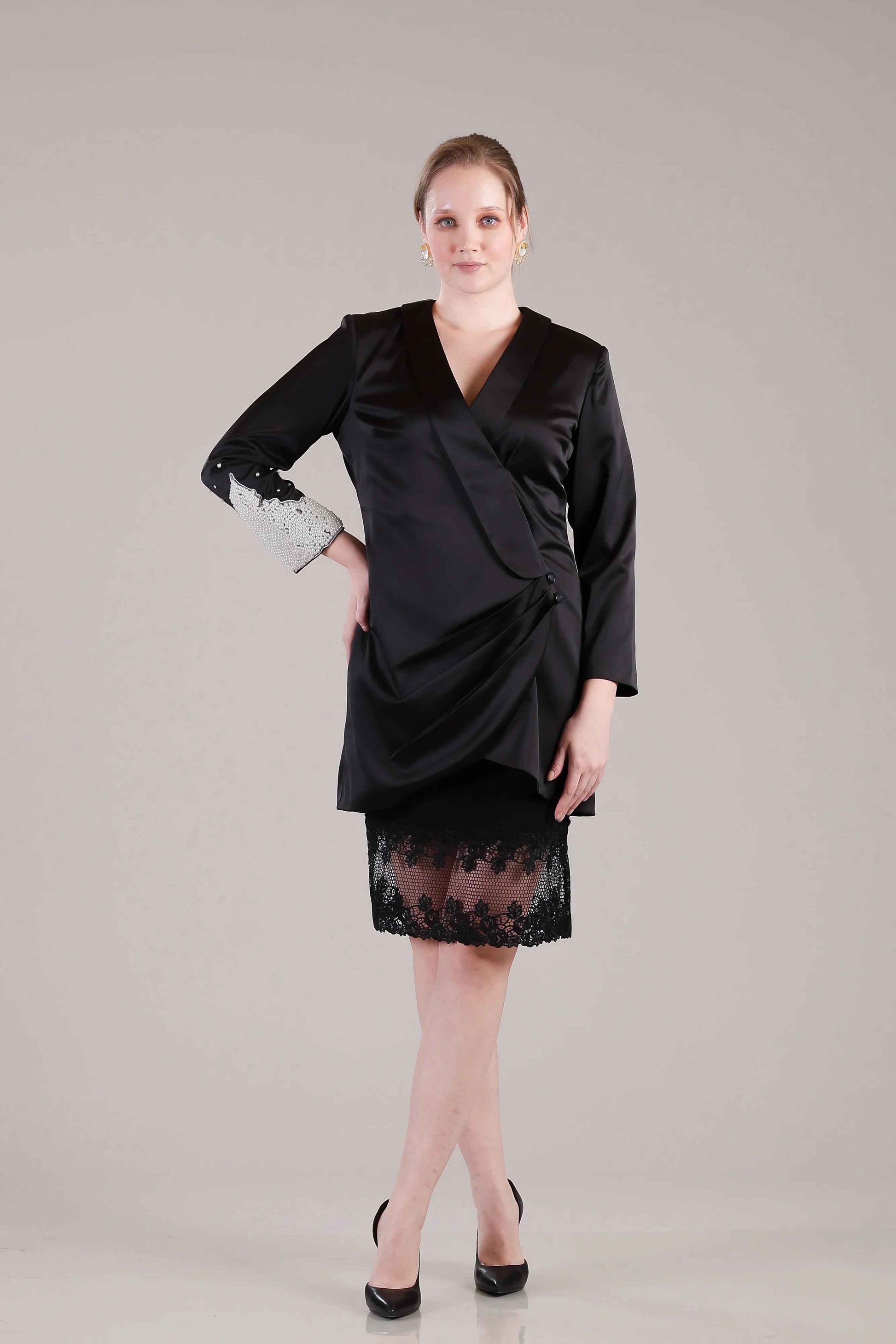 Black Coat Dress - Sakshi Narula