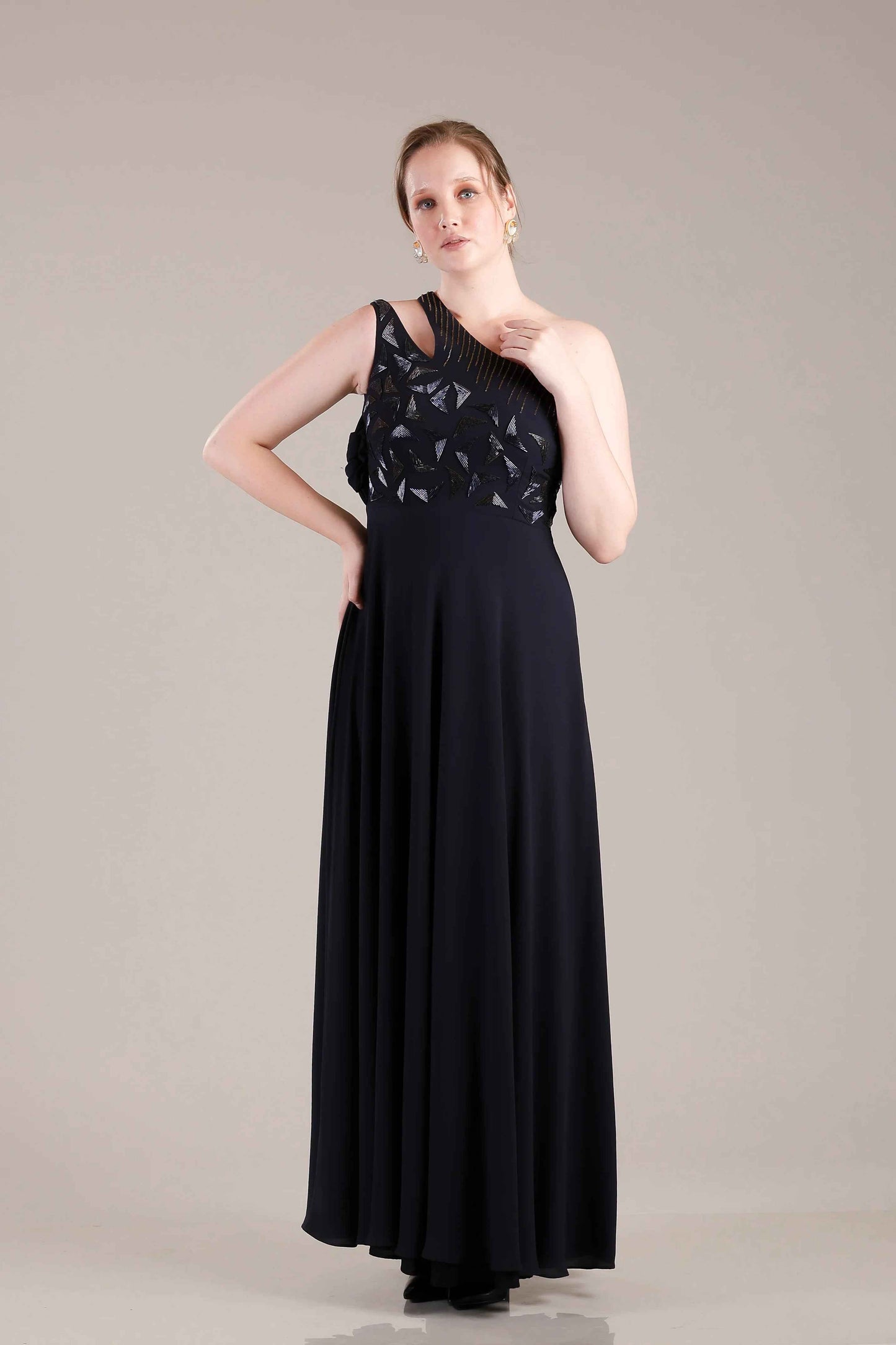 Navy Blue Gown - Sakshi Narula