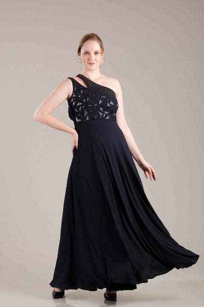 Navy Blue Gown - Sakshi Narula