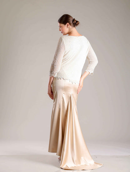 Cream Top & Gold Gown - Sakshi Narula