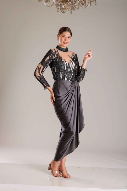 Black Drape Outfit - Sakshi Narula