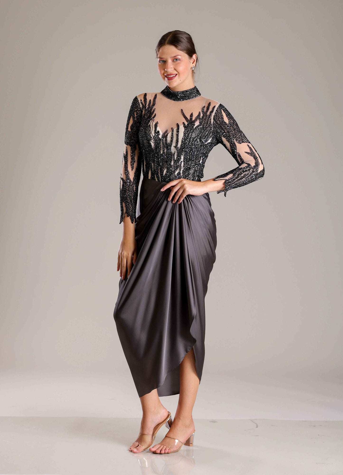 Black Drape Outfit - Sakshi Narula