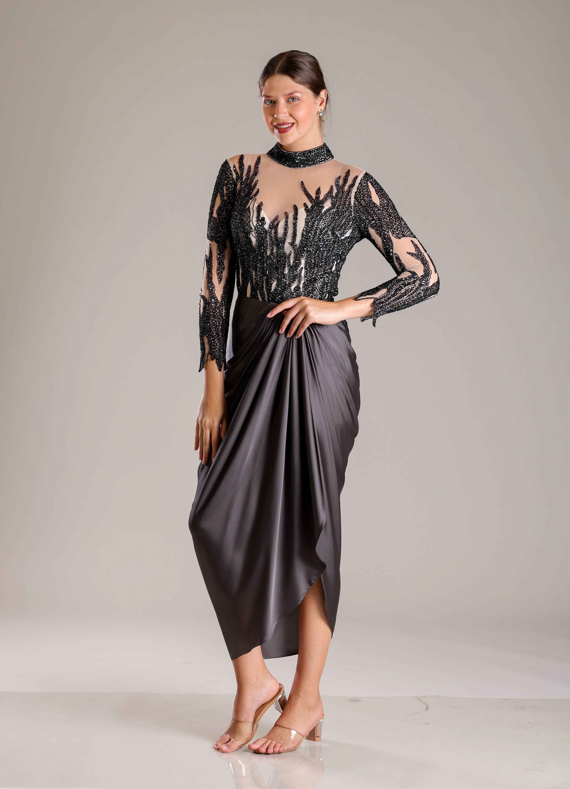 Black Drape Outfit - Sakshi Narula