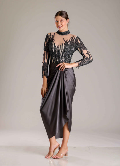 Black Drape Outfit - Sakshi Narula