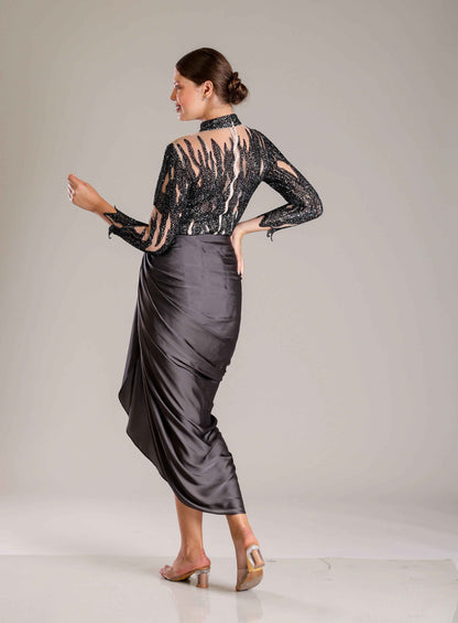 Black Drape Outfit - Sakshi Narula