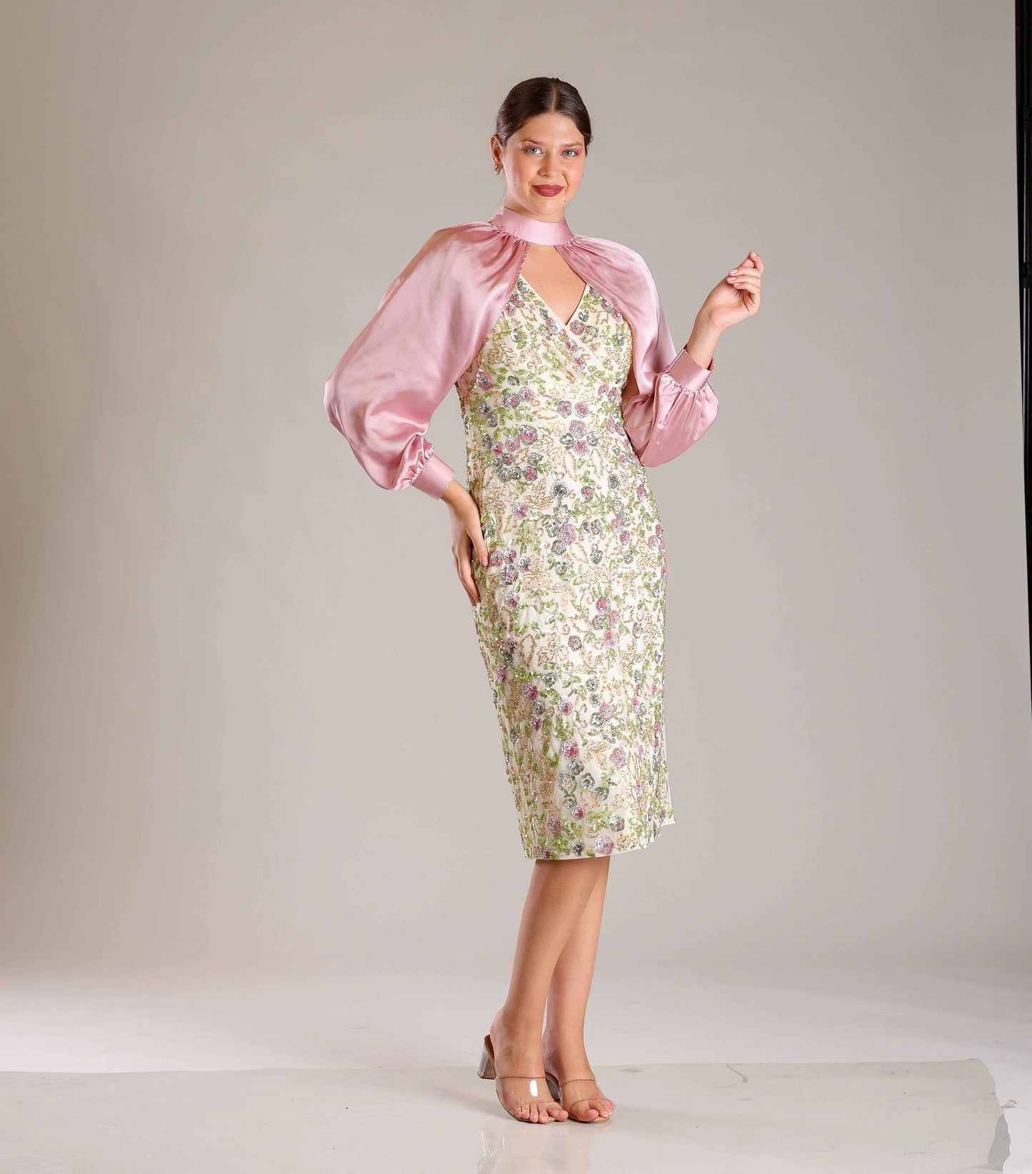 Cream Overlap Dress - Sakshi Narula