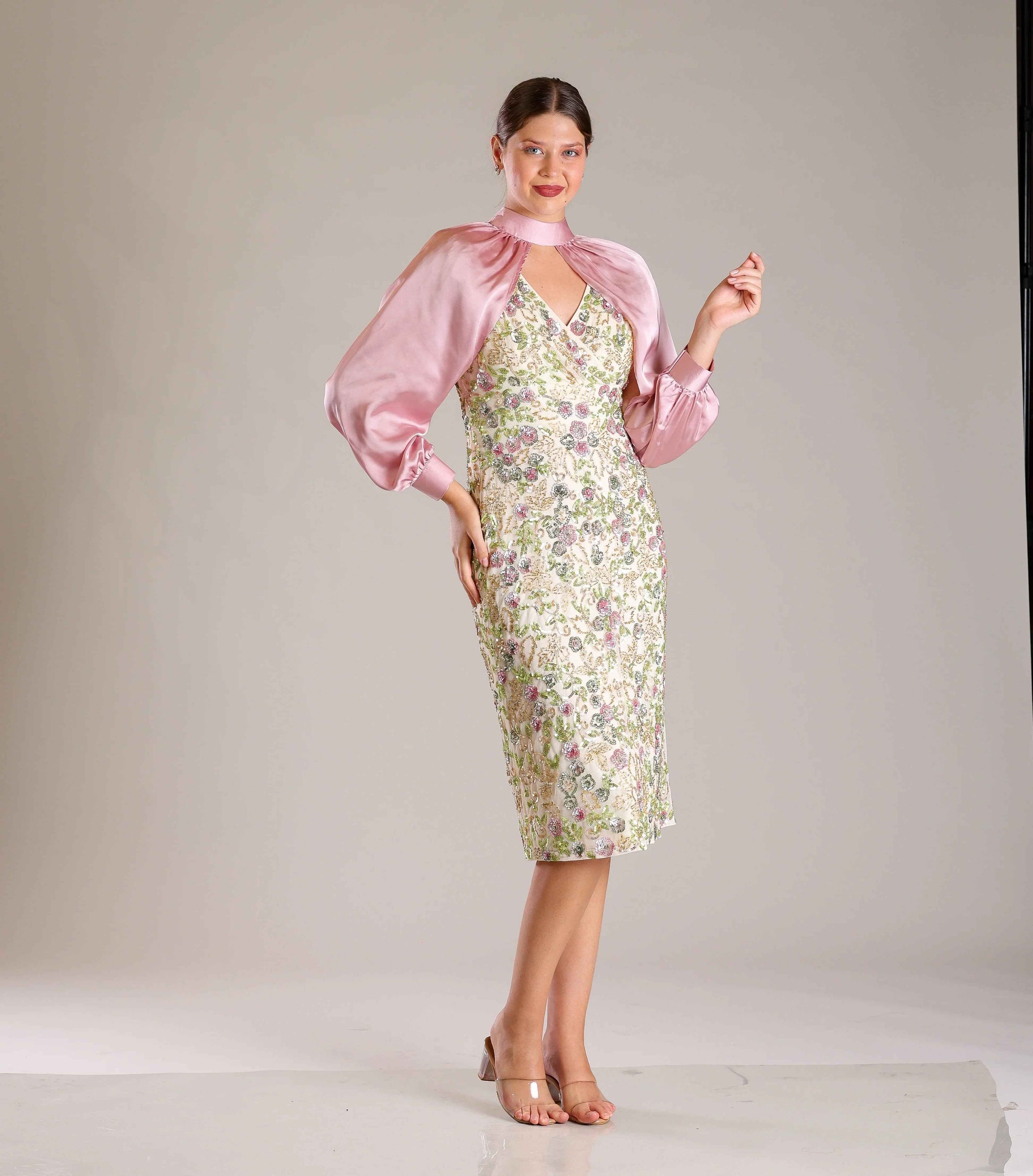 Cream Overlap Dress - Sakshi Narula