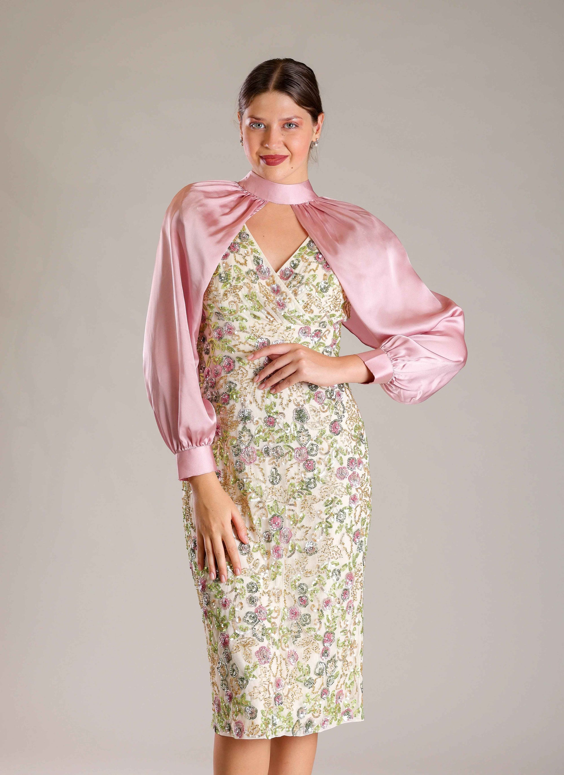 Cream Overlap Dress - Sakshi Narula