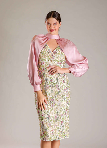 Cream Overlap Dress - Sakshi Narula