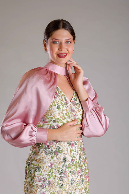 Cream Overlap Dress - Sakshi Narula