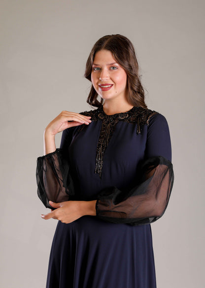 Navy Blue Gown - Sakshi Narula