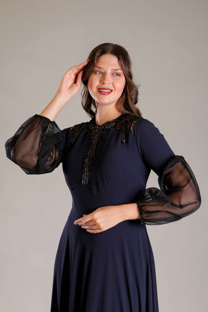 Navy Blue Gown - Sakshi Narula